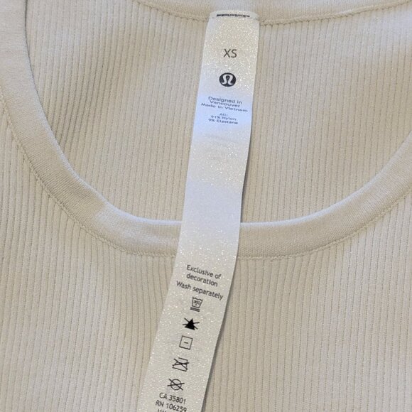 Lululemon Tight-Fit Long-Sleeve Knit Bodysuit BNWT! Size XS Bone - Picture 9 of 10